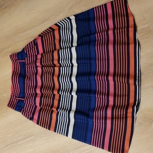 Old Navy Striped Blue pink coral white full spring Skirt Size Small